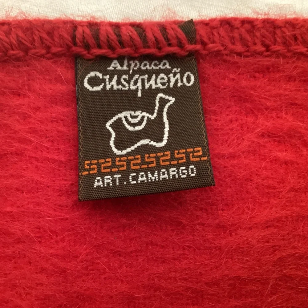 Men’s Alpaca Camargo scarf rich red color made in Peru Men’s Womens Unisex